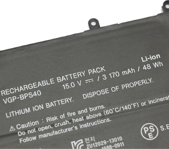 Battery for Sony VGP-BPS40 laptop