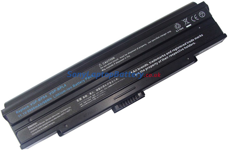 Vhbw Batteria Di Ricambio Per Sony Vaio VGN-AW37GYQ, VGN-AW41JF – 6600mAh, 11,1V, Li-Ion, Argento, Con Chip
